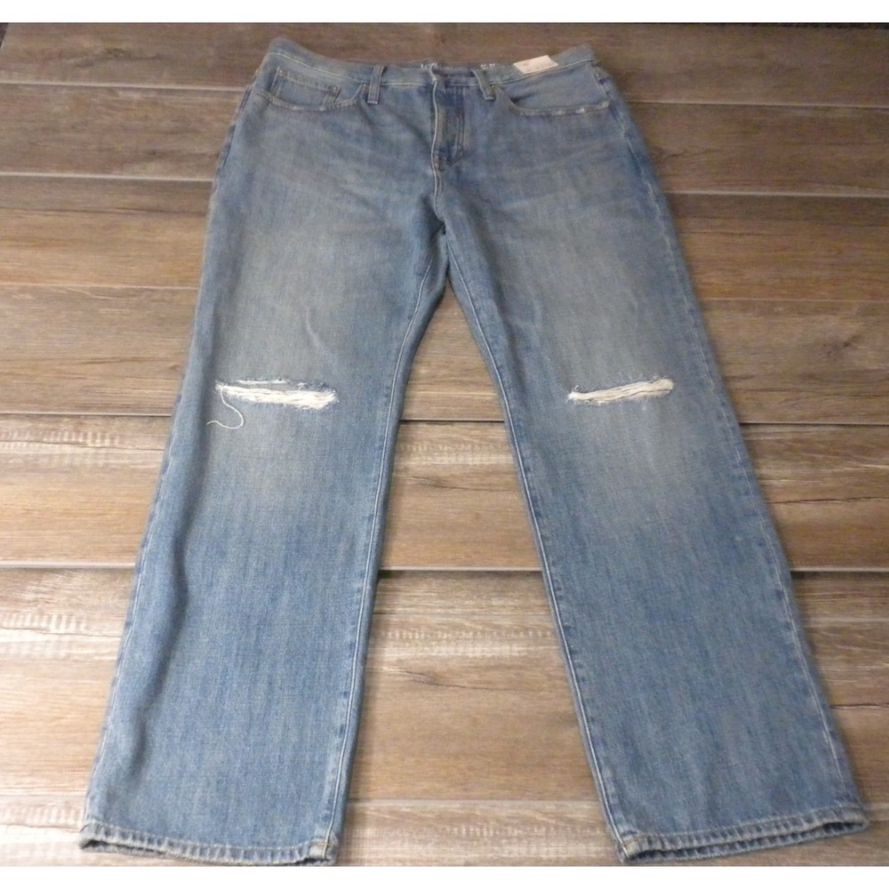J Crew Jeans Womens 30 Blue Denim '84 Slouchy Button Fly Relaxed Straight NWT - Picture 1 of 15
